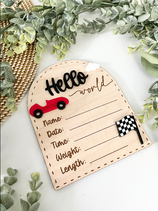 Hello World Birth Stats - Race Car