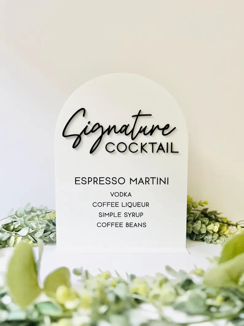 Signature Drink Menu - 3D Bar Sign