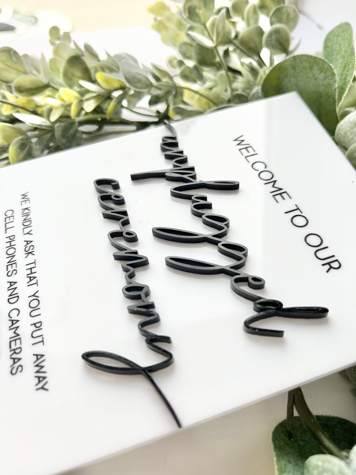 Unplugged Ceremony - 3D Table Sign