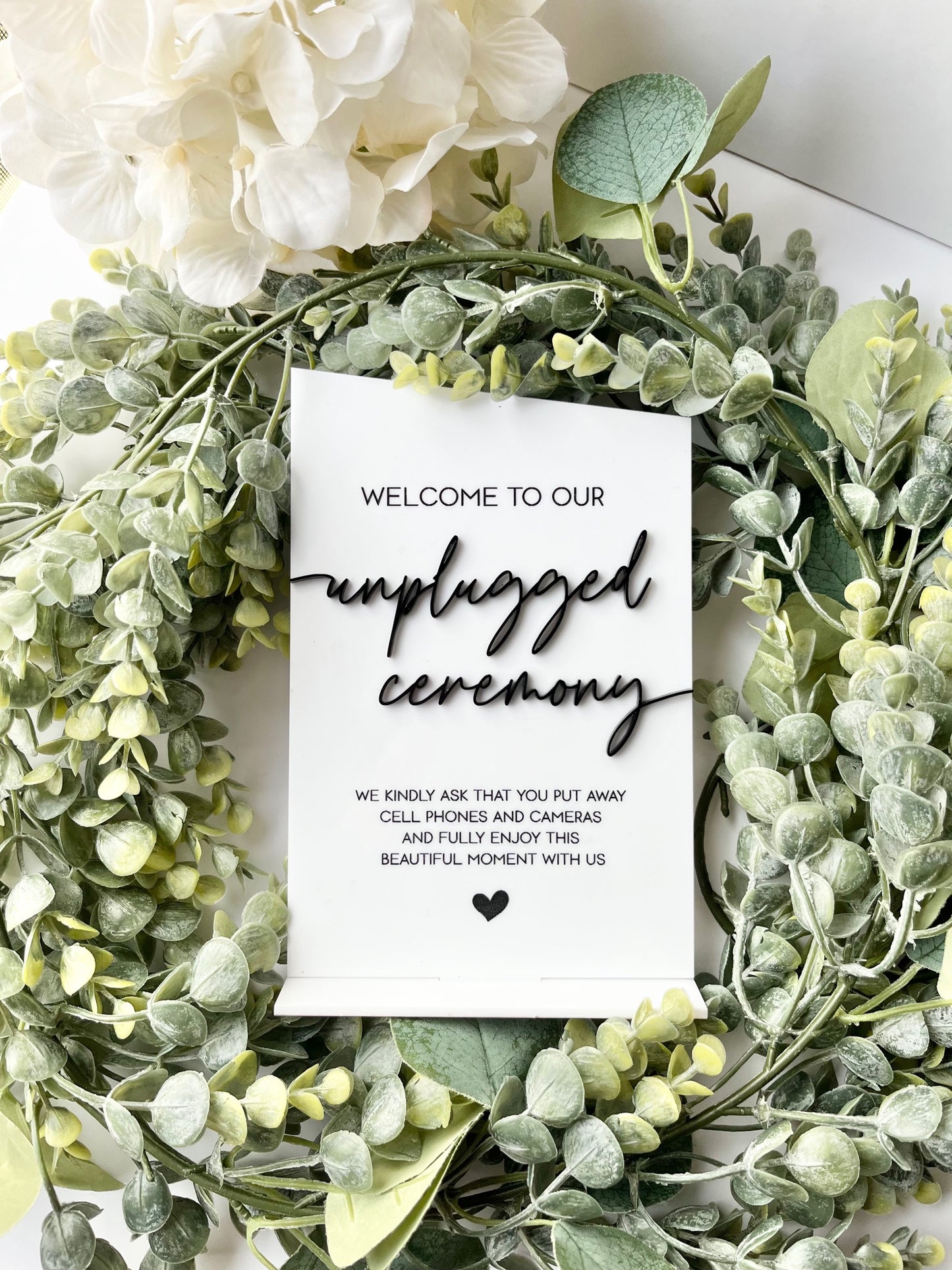 Unplugged Ceremony - 3D Table Sign