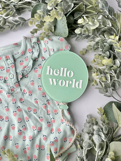 Hello World - Balloon Birth Announcement