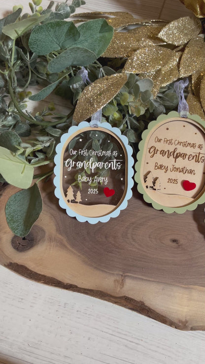Our First Christmas As Grandparents Ornament
