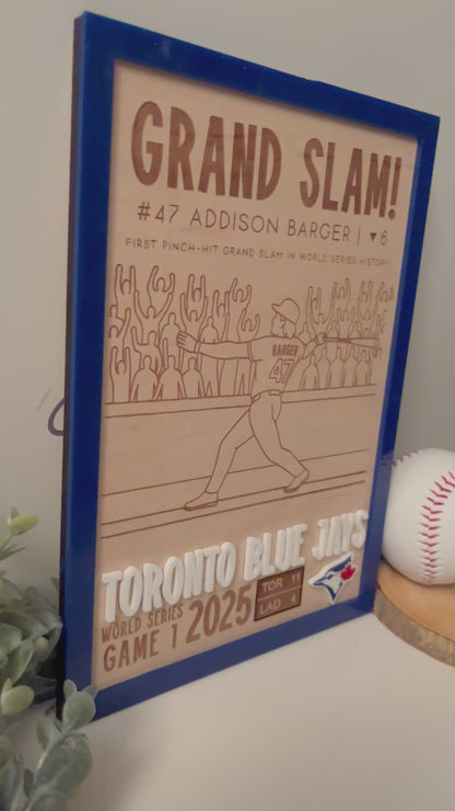 Toronto Blue Jays 2025 World Series Plaque - Game 1