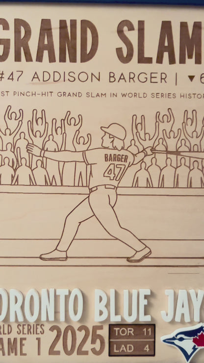 Toronto Blue Jays 2025 World Series Plaque - Game 1