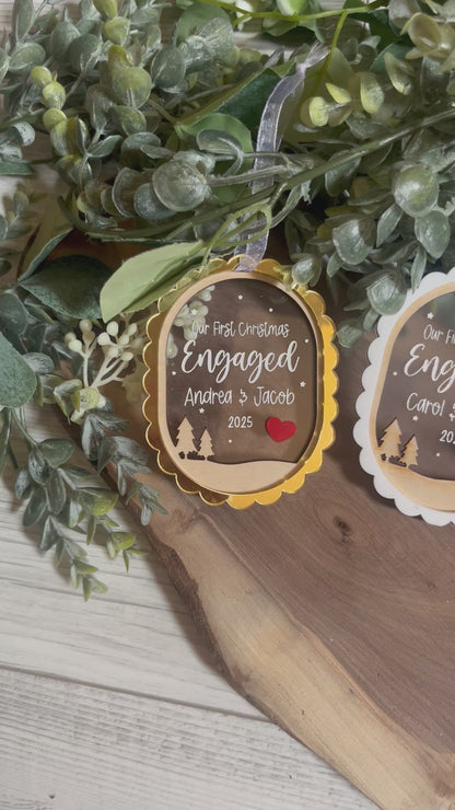 Our First Christmas Engaged Ornament